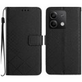 For Xiaomi Redmi Note 13 4G Global Rhombic Grid Texture Leather Phone Case(Black)