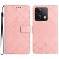 For Xiaomi Redmi Note 13 4G Global Rhombic Grid Texture Leather Phone Case(Pink)