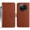 For Xiaomi Redmi A3 Rhombic Grid Texture Leather Phone Case(Brown)