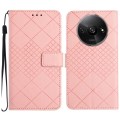 For Xiaomi Redmi A3 Rhombic Grid Texture Leather Phone Case(Pink)