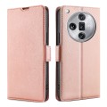 For OPPO Find X7 Ultra 5G Ultra-thin Voltage Side Buckle Horizontal Flip Leather Phone Case(Rose Gol