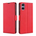 For Sony Xperia 5 V Ultra-thin Voltage Side Buckle Horizontal Flip Leather Phone Case(Red)