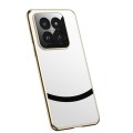 For Xiaomi 14 Pro Gilt Leather Electroplated Phone Case(White)
