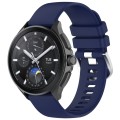 For Huawei Watch 2 Pro / Honor Watch 4 Pro Liquid Glossy Silver Buckle Silicone Watch Band(Dark Blue