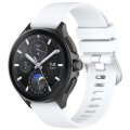 For Huawei Watch 2 Pro / Honor Watch 4 Pro Liquid Glossy Silver Buckle Silicone Watch Band(White)