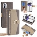 For Nothing Phone 1 Crossbody Litchi Texture Leather Phone Case(Grey)