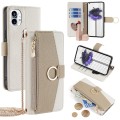 For Nothing Phone 1 Crossbody Litchi Texture Leather Phone Case(White)