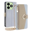 For Tecno Spark Go 2024 Crossbody Litchi Texture Leather Phone Case(Blue)