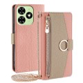 For Tecno Spark Go 2024 Crossbody Litchi Texture Leather Phone Case(Pink)
