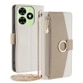For Tecno Spark Go 2024 Crossbody Litchi Texture Leather Phone Case(White)