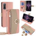 For Xiaomi Redmi K40 Gaming Crossbody Litchi Texture Leather Phone Case(Pink)