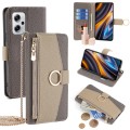 For Xiaomi Redmi Note 11T Pro 5G/11T Pro+ 5G Crossbody Litchi Texture Leather Phone Case(Grey)