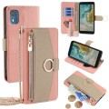 For Nokia C02 TA-1522 Crossbody Litchi Texture Leather Phone Case(Pink)