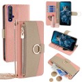 For Honor 20 Crossbody Litchi Texture Leather Phone Case(Pink)