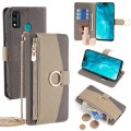 For Honor 9X Lite Crossbody Litchi Texture Leather Phone Case(Grey)