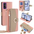 For Honor 30 Crossbody Litchi Texture Leather Phone Case(Pink)