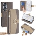 For Honor 70 Crossbody Litchi Texture Leather Phone Case(Grey)