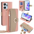 For Honor X7a Crossbody Litchi Texture Leather Phone Case(Pink)