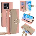 For Honor X8a Crossbody Litchi Texture Leather Phone Case(Pink)