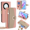 For Honor X40 Crossbody Litchi Texture Leather Phone Case(Pink)