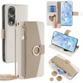 For Honor 80 Pro Crossbody Litchi Texture Leather Phone Case(White)