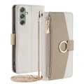 For Samsung Galaxy M34 5G / F34 5G Crossbody Litchi Texture Leather Phone Case(White)