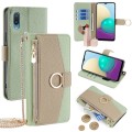 For Samsung Galaxy A02 Crossbody Litchi Texture Leather Phone Case(Green)