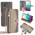 For Samsung Galaxy A02 Crossbody Litchi Texture Leather Phone Case(Grey)