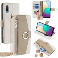For Samsung Galaxy A02 Crossbody Litchi Texture Leather Phone Case(White)