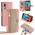 For Samsung Galaxy A2 Core Crossbody Litchi Texture Leather Phone Case(Pink)
