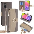 For Samsung Galaxy A03s Crossbody Litchi Texture Leather Phone Case(Grey)