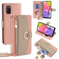 For Samsung Galaxy A03s Crossbody Litchi Texture Leather Phone Case(Pink)