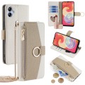 For Samsung Galaxy A04e 4G Crossbody Litchi Texture Leather Phone Case(White)