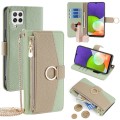 For Samsung Galaxy A22 4G Crossbody Litchi Texture Leather Phone Case(Green)