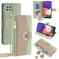 For Samsung Galaxy A22 5G Crossbody Litchi Texture Leather Phone Case(Green)