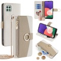 For Samsung Galaxy A22 5G Crossbody Litchi Texture Leather Phone Case(White)