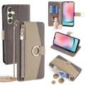 For Samsung Galaxy A24 4G Crossbody Litchi Texture Leather Phone Case(Grey)