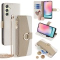 For Samsung Galaxy A24 4G Crossbody Litchi Texture Leather Phone Case(White)