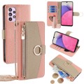 For Samsung Galaxy A33 5G Crossbody Litchi Texture Leather Phone Case(Pink)