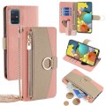 For Samsung Galaxy A51 Crossbody Litchi Texture Leather Phone Case(Pink)