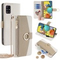 For Samsung Galaxy A51 5G Crossbody Litchi Texture Leather Phone Case(White)