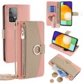 For Samsung Galaxy A52 4G / 5G / A52s 5G Crossbody Litchi Texture Leather Phone Case(Pink)