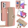 For Samsung Galaxy A53 5G Crossbody Litchi Texture Leather Phone Case(Pink)