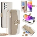 For Samsung Galaxy A73 5G Crossbody Litchi Texture Leather Phone Case(White)