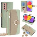 For Samsung Galaxy M13 Crossbody Litchi Texture Leather Phone Case(Green)