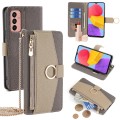 For Samsung Galaxy M13 Crossbody Litchi Texture Leather Phone Case(Grey)