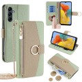 For Samsung Galaxy M14 5G Crossbody Litchi Texture Leather Phone Case(Green)