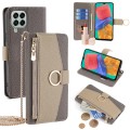 For Samsung Galaxy M33 5G Crossbody Litchi Texture Leather Phone Case(Grey)