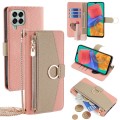 For Samsung Galaxy M33 5G Crossbody Litchi Texture Leather Phone Case(Pink)