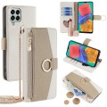 For Samsung Galaxy M33 5G Crossbody Litchi Texture Leather Phone Case(White)